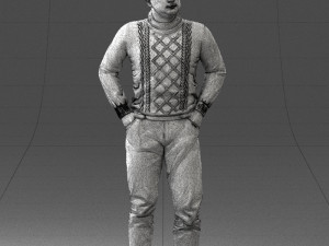 man in sweater 1121-12 3d print ready Model Cetak 3D