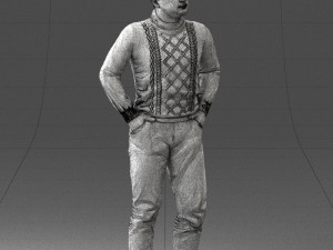 man in sweater 1121-12 3d print ready Model Cetak 3D