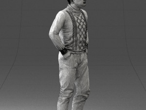 man in sweater 1121-12 3d print ready Model Cetak 3D