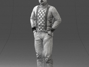 man in sweater 1121-12 3d print ready Model Cetak 3D