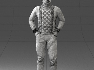 man in sweater 1121-12 3d print ready Model Cetak 3D