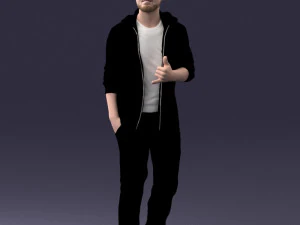 man in black t-shirt 1121-13 3D Model