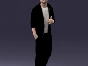 man in black t-shirt 1121-13 3D Model