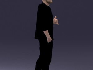 man in black t-shirt 1121-13 Modelo 3D