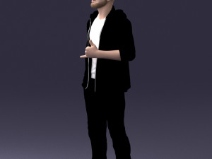 man in black t-shirt 1121-13 Modelo 3D