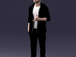 man in black t-shirt 1121-13 Modelo 3D