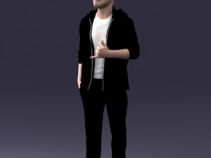 man in black t-shirt 1121-13 3D Model