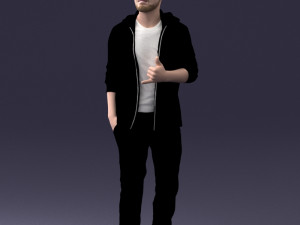 man in black t-shirt 1121-13 Modelo 3D