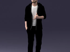 man in black t-shirt 1121-13 3D Model