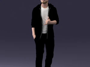 man in black t-shirt 1121-13 3D Model