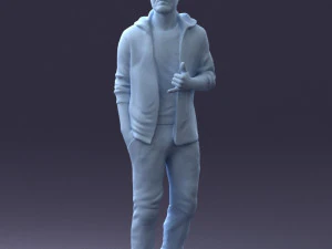man in black t-shirt 1121-13 3D Model