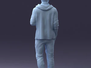 man in black t-shirt 1121-13 3D Model