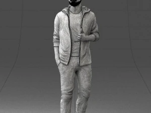 man in black t-shirt 1121-13 3D Model