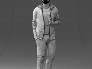 man in black t-shirt 1121-13 3D Model