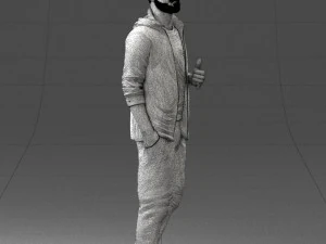 man in black t-shirt 1121-13 3D Model