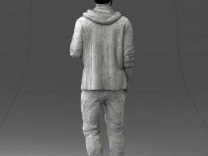 man in black t-shirt 1121-13 3D Model