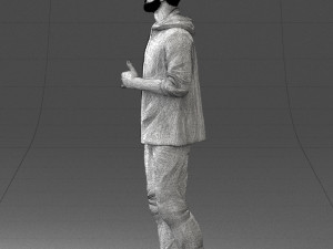man in black t-shirt 1121-13 Modelo 3D