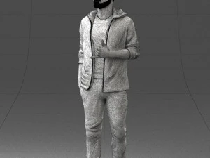man in black t-shirt 1121-13 3D Model