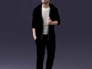 man in black t-shirt 1121-13 3d print ready Modèles 3D en vedette