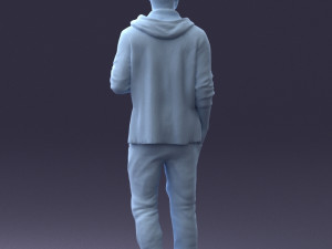 man in black t-shirt 1121-13 3d print ready 3D-printmodel