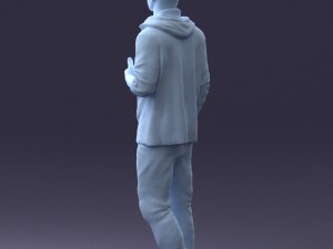man in black t-shirt 1121-13 3d print ready 3D-printmodel