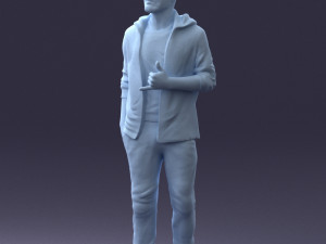 man in black t-shirt 1121-13 3d print ready 3D-printmodel