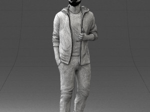 man in black t-shirt 1121-13 3d print ready 3D-printmodel