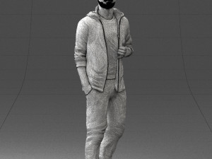 man in black t-shirt 1121-13 3d print ready 3D-printmodel