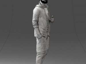 man in black t-shirt 1121-13 3d print ready 3D-printmodel