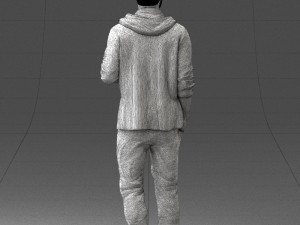 man in black t-shirt 1121-13 3d print ready 3D-printmodel