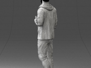 man in black t-shirt 1121-13 3d print ready 3D-printmodel
