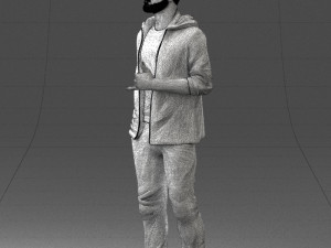 man in black t-shirt 1121-13 3d print ready 3D-printmodel