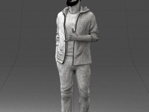 man in black t-shirt 1121-13 3d print ready 3D-printmodel