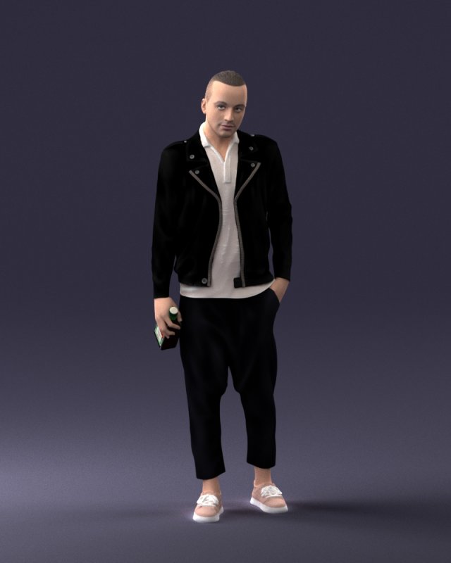 man with whiskey 1121-14 3d print ready 3D Baskı Modeli .c4d .max .obj .3ds .fbx .stl .blend 