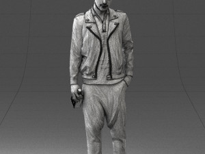 man with whiskey 1121-14 3d print ready 3D Baskı Modeli