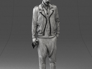 man with whiskey 1121-14 3d print ready 3D Baskı Modeli