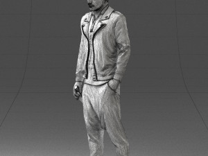 man with whiskey 1121-14 3d print ready 3D Baskı Modeli