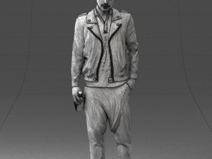 man with whiskey 1121-14 3d print ready 3D Baskı Modeli