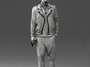 man with whiskey 1121-14 3d print ready 3D Baskı Modeli