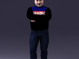 man in marvel t-shirt 1121-16 3D Model