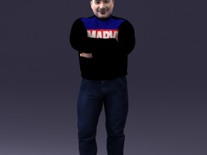 man in marvel t-shirt 1121-16 3d print ready Modèles 3D en vedette