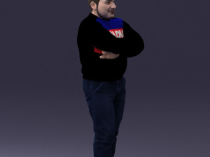 man in marvel t-shirt 1121-16 3d print ready Modello di stampa 3D