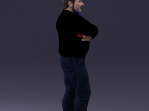 man in marvel t-shirt 1121-16 3d print ready 3D Print Model