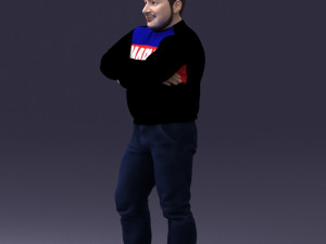 man in marvel t-shirt 1121-16 3d print ready Modello di stampa 3D
