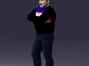 man in marvel t-shirt 1121-16 3d print ready 3D Print Model