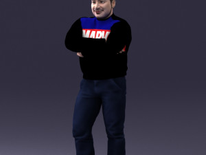 man in marvel t-shirt 1121-16 3d print ready Modello di stampa 3D