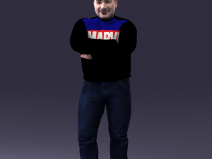 man in marvel t-shirt 1121-16 3d print ready Modello di stampa 3D