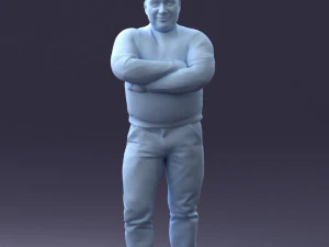 man in marvel t-shirt 1121-16 3d print ready 3D Print Model