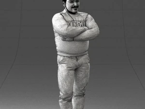 man in marvel t-shirt 1121-16 3d print ready 3D Print Model