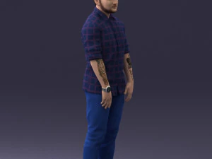 man in blue shirt 1121-17 3D Model